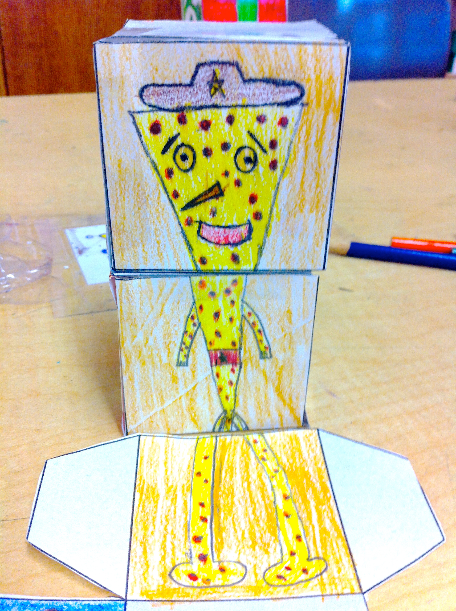 "Pizza Man." Cube Creatures (Grade 5)