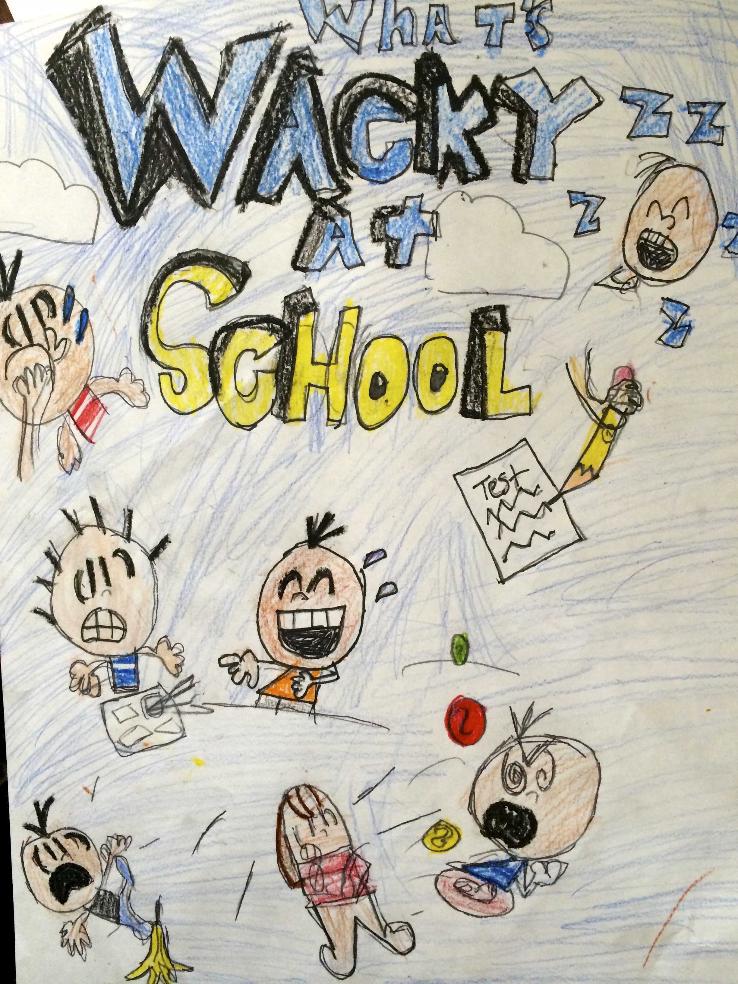 "Wacky At School." Original Comic Art (Grade 5)